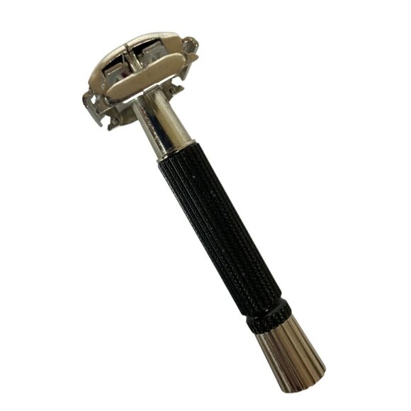 Vintage Gillette Super Speed Flare Tip Safety Razor Black Twist-To-Open USA - Picture 4 of 9